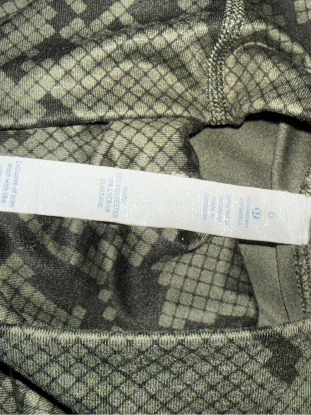 lululemon athletica Olive Green & Black Snake Print Capri Leggings - Picture 2 of 7